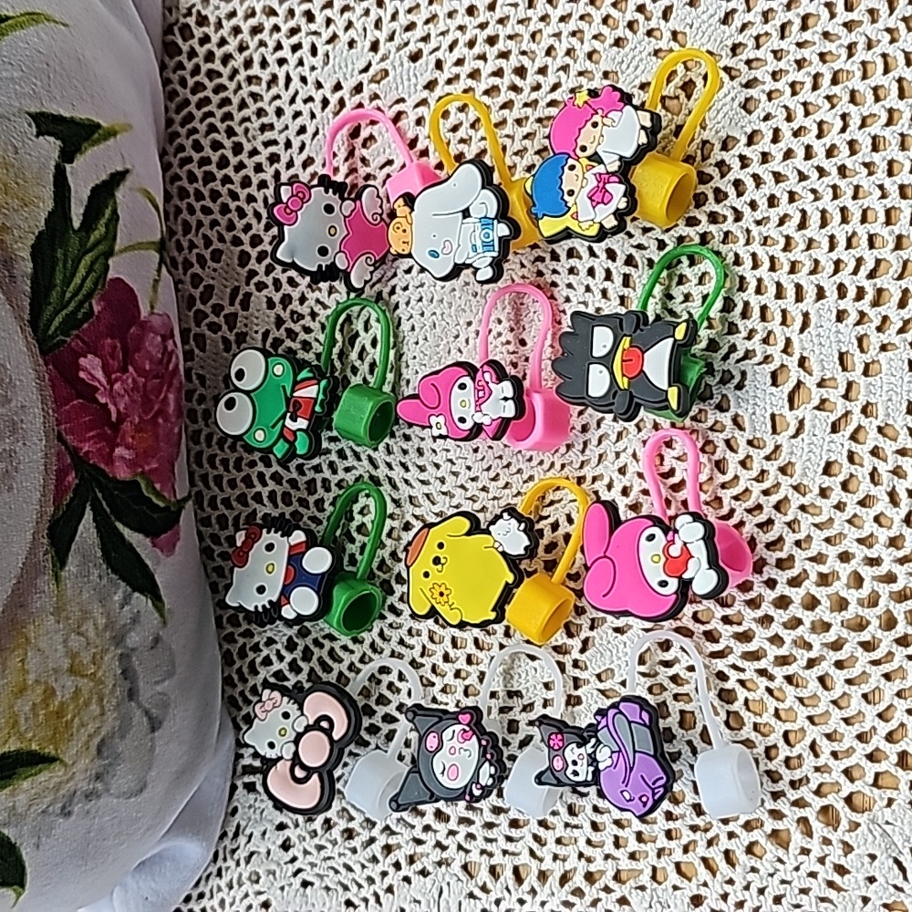 Sanrio Characters Straw Cover for Tumbler set of 12 Silicone New